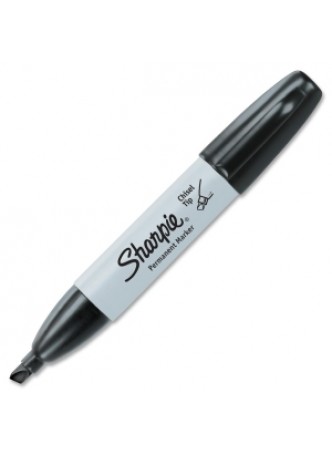 Sharpie 38201, Permanent Markers, Chisel point, Black ink, Dozen